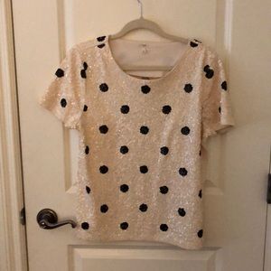 J Crew sequin polka dot top